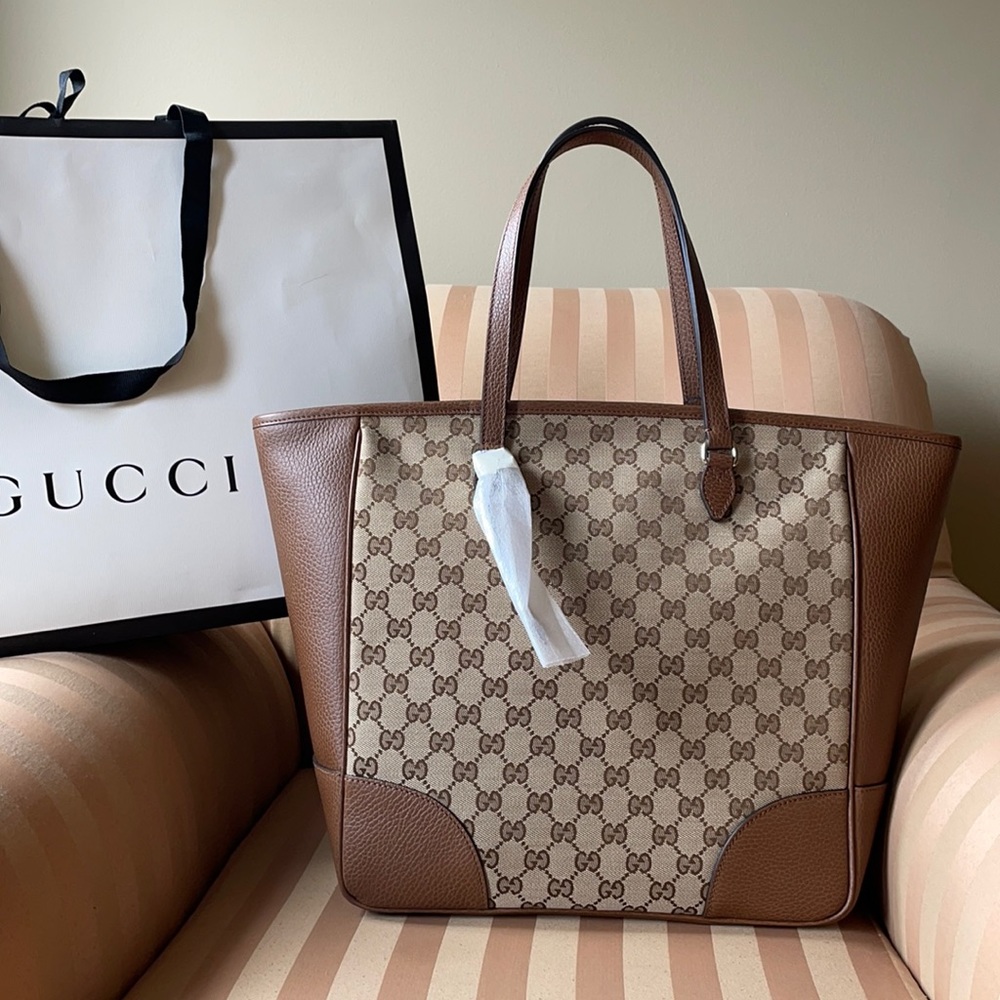 Gucci brown tan medium tote / handbag shoulder bag
